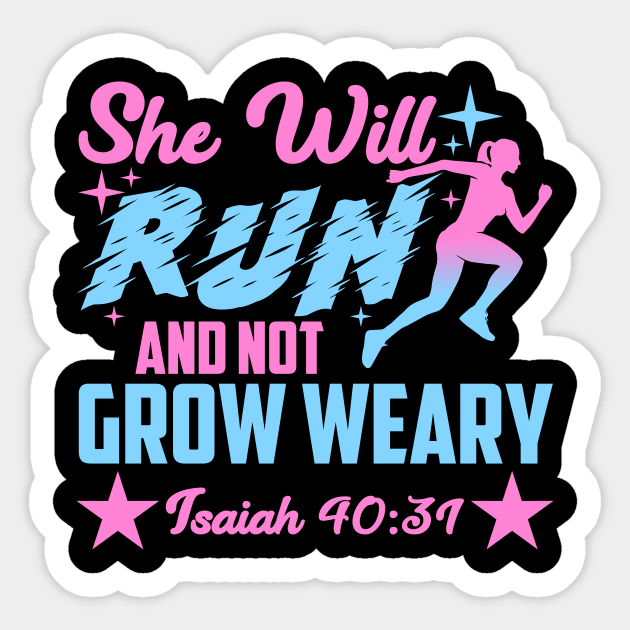 She Will Run XC Cross Country Running Gift Men Women Sticker by artbooming